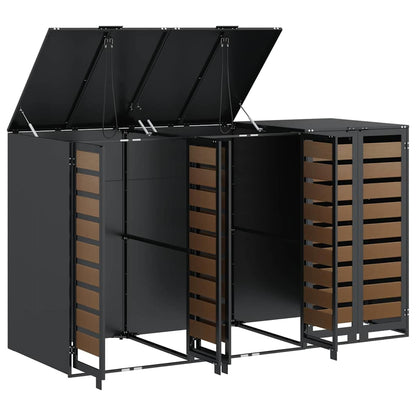 vidaXL Wheelie Bin Storage for 3 Bins Steel Anthracite 6