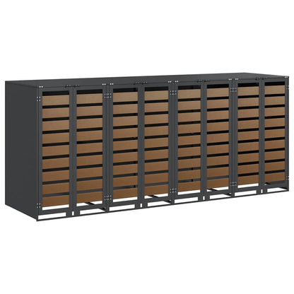 vidaXL Wheelie Bin Storage for 4 Bins Steel Anthracite 2