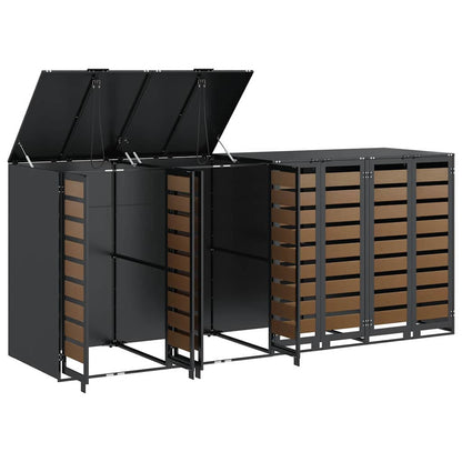 vidaXL Wheelie Bin Storage for 4 Bins Steel Anthracite 6