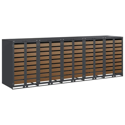 vidaXL Wheelie Bin Storage for 5 Bins Steel Anthracite 2