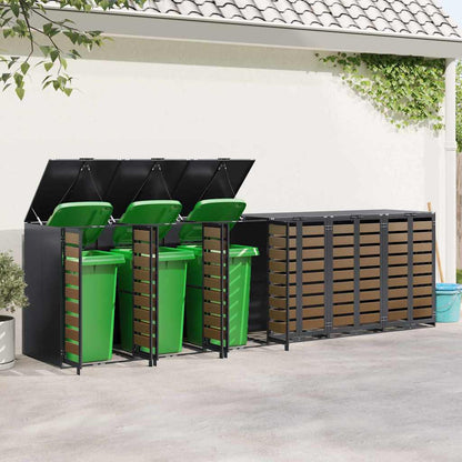vidaXL Wheelie Bin Storage for 6 Bins Steel Anthracite 4