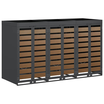vidaXL Wheelie Bin Storage for 3 Bins Steel Anthracite 2