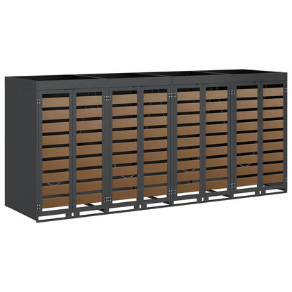 vidaXL Wheelie Bin Storage for 4 Bins Steel Anthracite 2