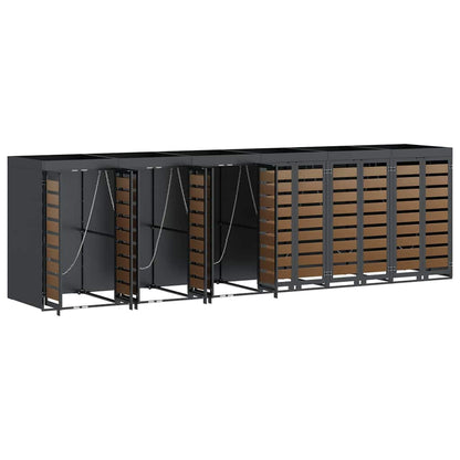 vidaXL Wheelie Bin Storage for 6 Bins Steel Anthracite 6