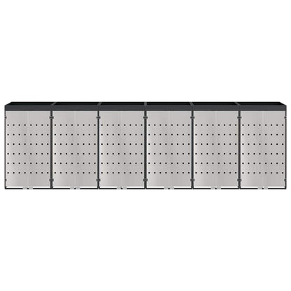 vidaXL Wheelie Bin Storage for 6 Bins Stainless Steel Anthracite 6