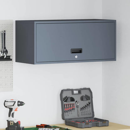 Wall Cabinet for Garage with Gas-lift Door Depth 33 cm Anthracite 80 cm