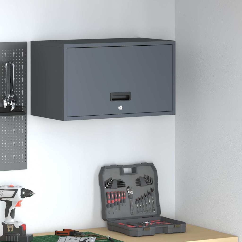 Wall Cabinet for Garage with Gas-lift Door Depth 33 cm Anthracite 60 cm