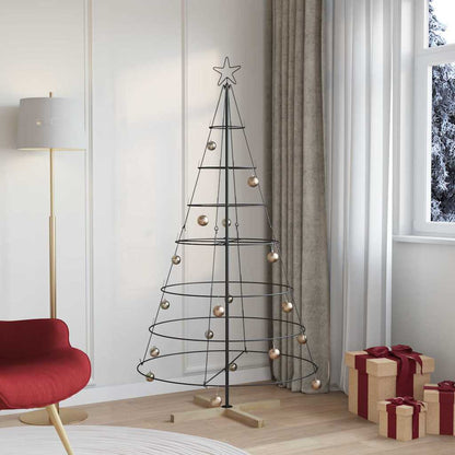 Metal Christmas Tree KUOPIO Steel Black 180 cm