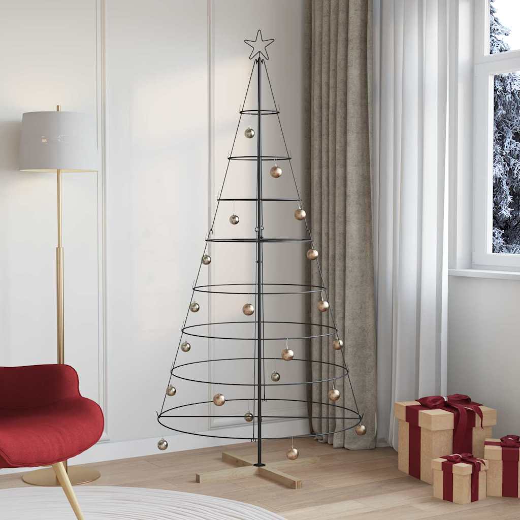 Metal Christmas Tree KUOPIO Steel Black 210 cm