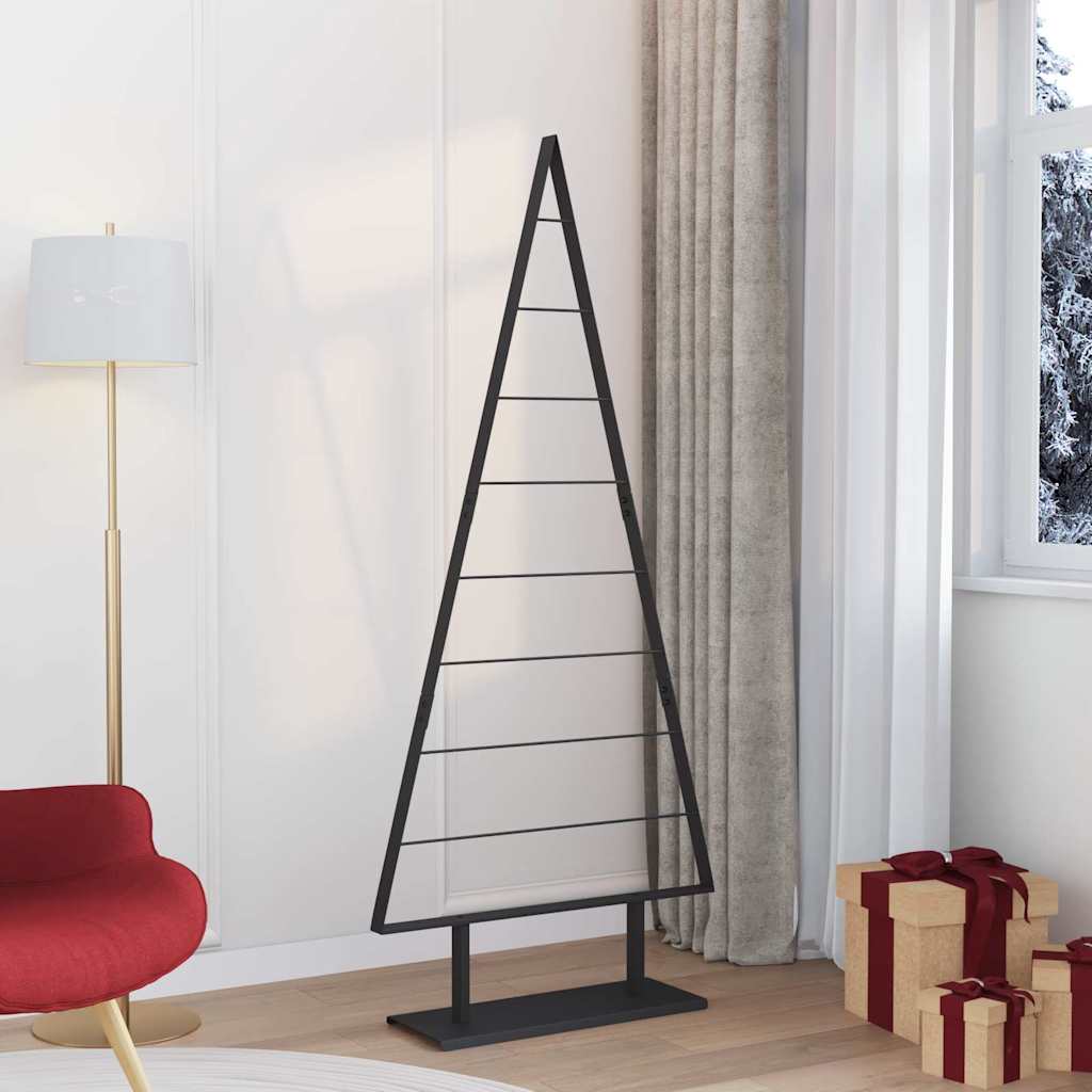 Metal Christmas Tree with Triangle Stand KUOPIO Steel Black 180 cm