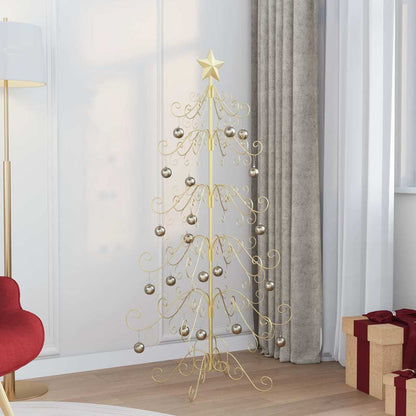 Metal Christmas Tree KUOPIO Steel Gold 150 cm