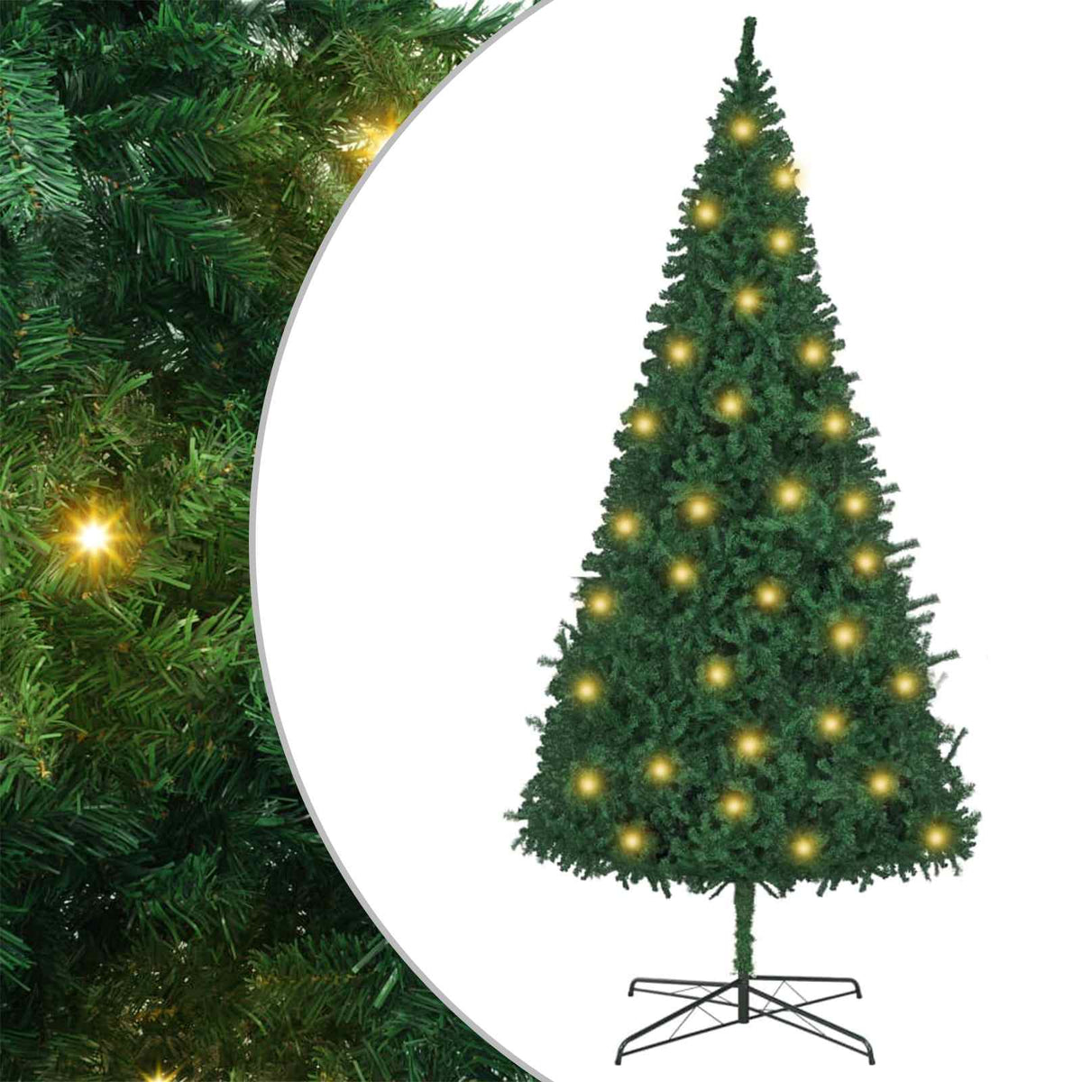 Christmas Tree with Decorative String Lights Green 400 cm PVC with leds