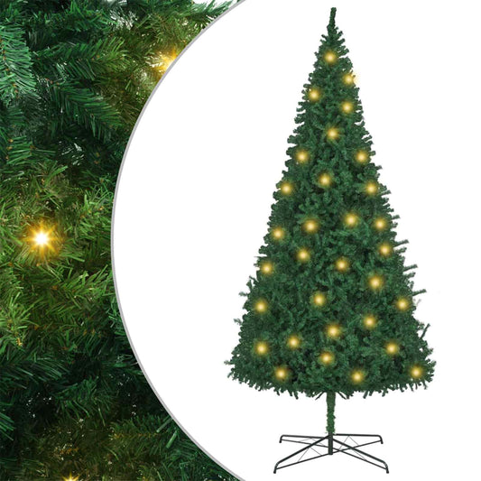 Christmas Tree with Decorative String Lights Green 400 cm PVC with leds