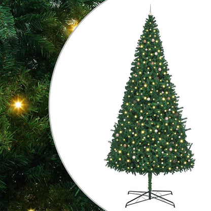 vidaXL Christmas Tree with Decorative String Lights Green 400 cm PVC 2