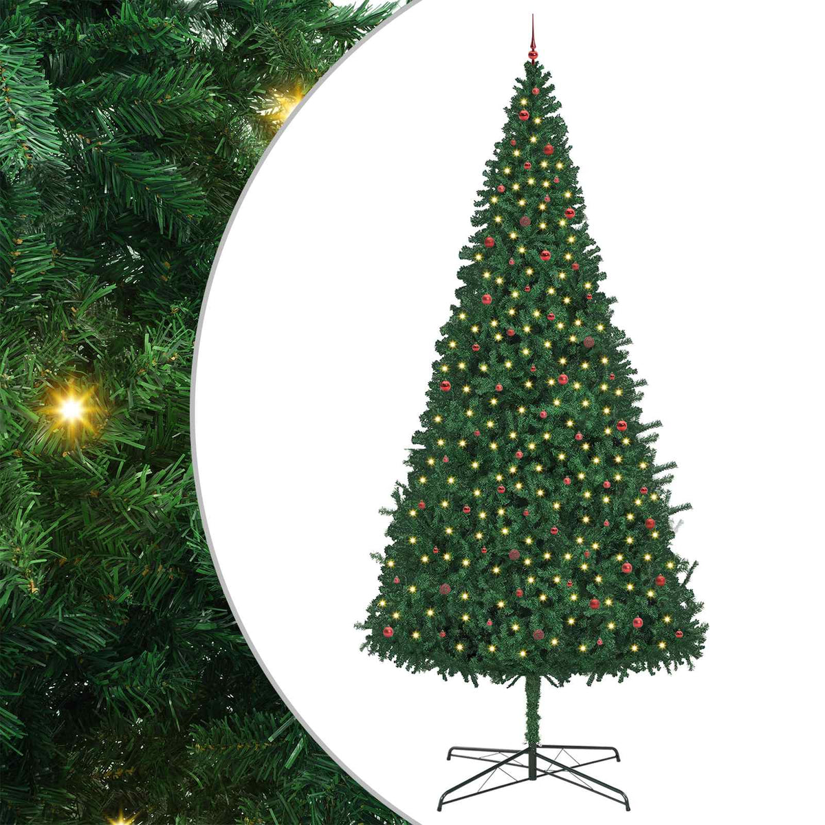 vidaXL Christmas Tree with Decorative String Lights Green 400 cm PVC 2