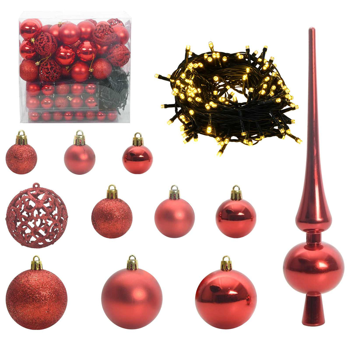 vidaXL Christmas Tree with Decorative String Lights Green 400 cm PVC 6