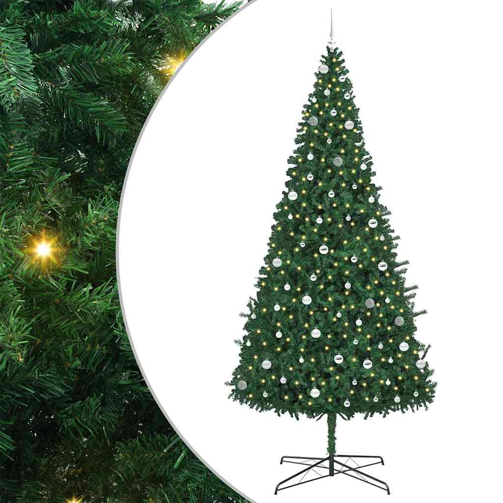 vidaXL Christmas Tree with Decorative String Lights Green 400 cm PVC 2