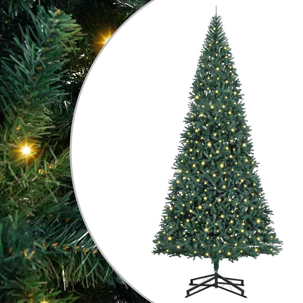 vidaXL Artificial Pre-lit Christmas Tree Green 500 cm PVC 2