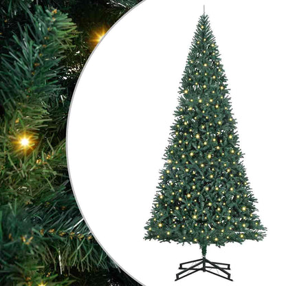 vidaXL Artificial Pre-lit Christmas Tree Green 500 cm PVC 2