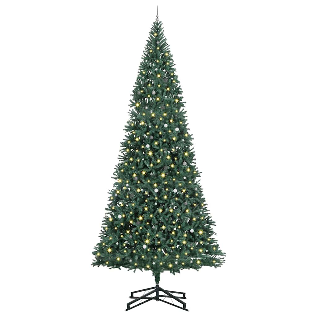 vidaXL Artificial Pre-lit Christmas Tree with Ball Set Green 500 cm 3