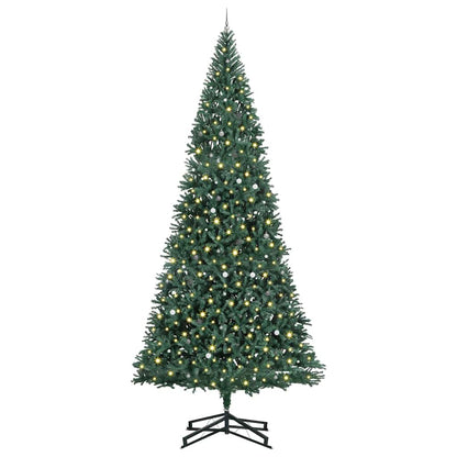 Artificial Pre-lit Christmas Tree with Ball Set Green 500 cm with leds &white/grey balls