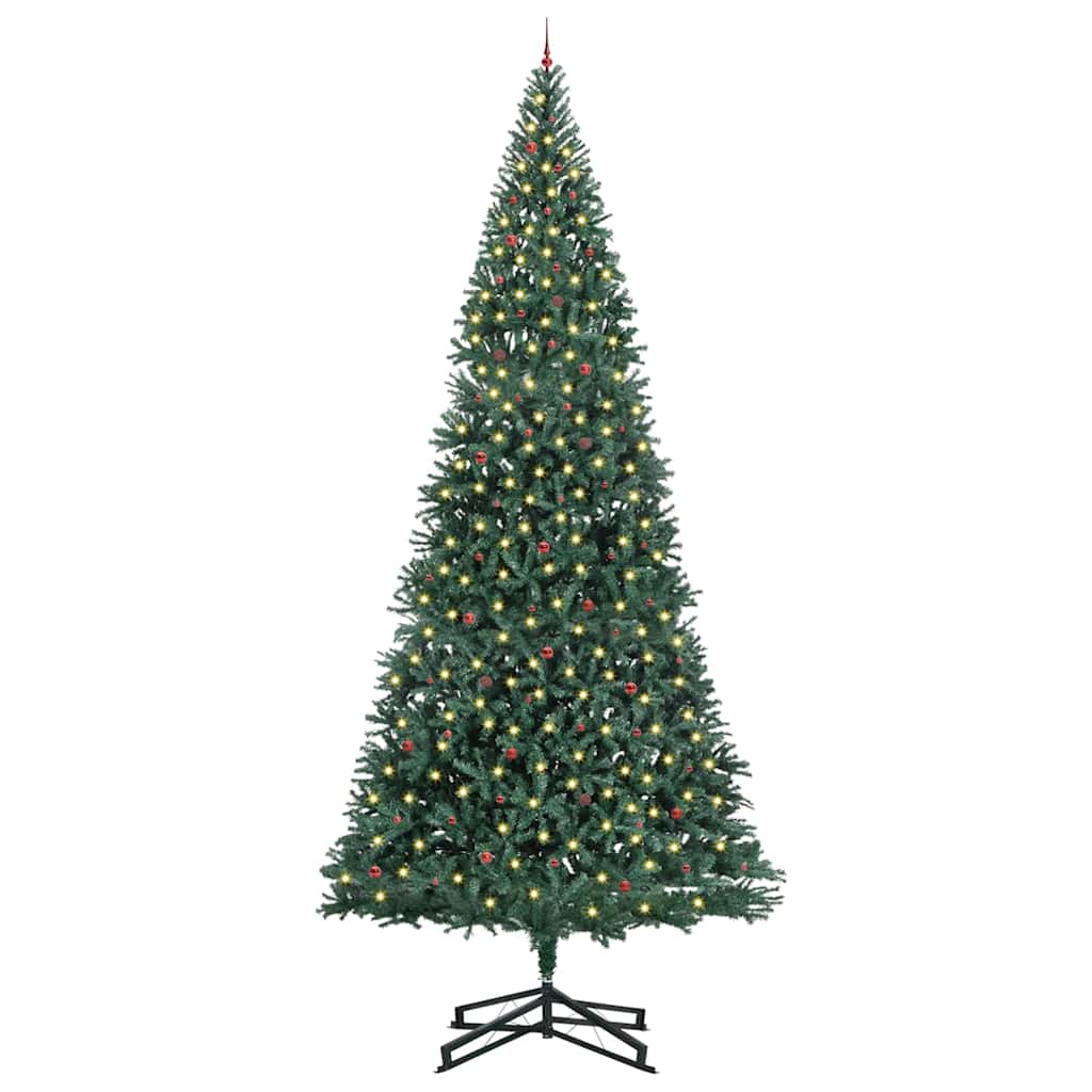 vidaXL Artificial Pre-lit Christmas Tree with Ball Set Green 500 cm 2