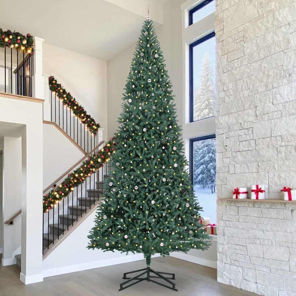 vidaXL Artificial Pre-lit Christmas Tree with Ball Set Green 500 cm 1