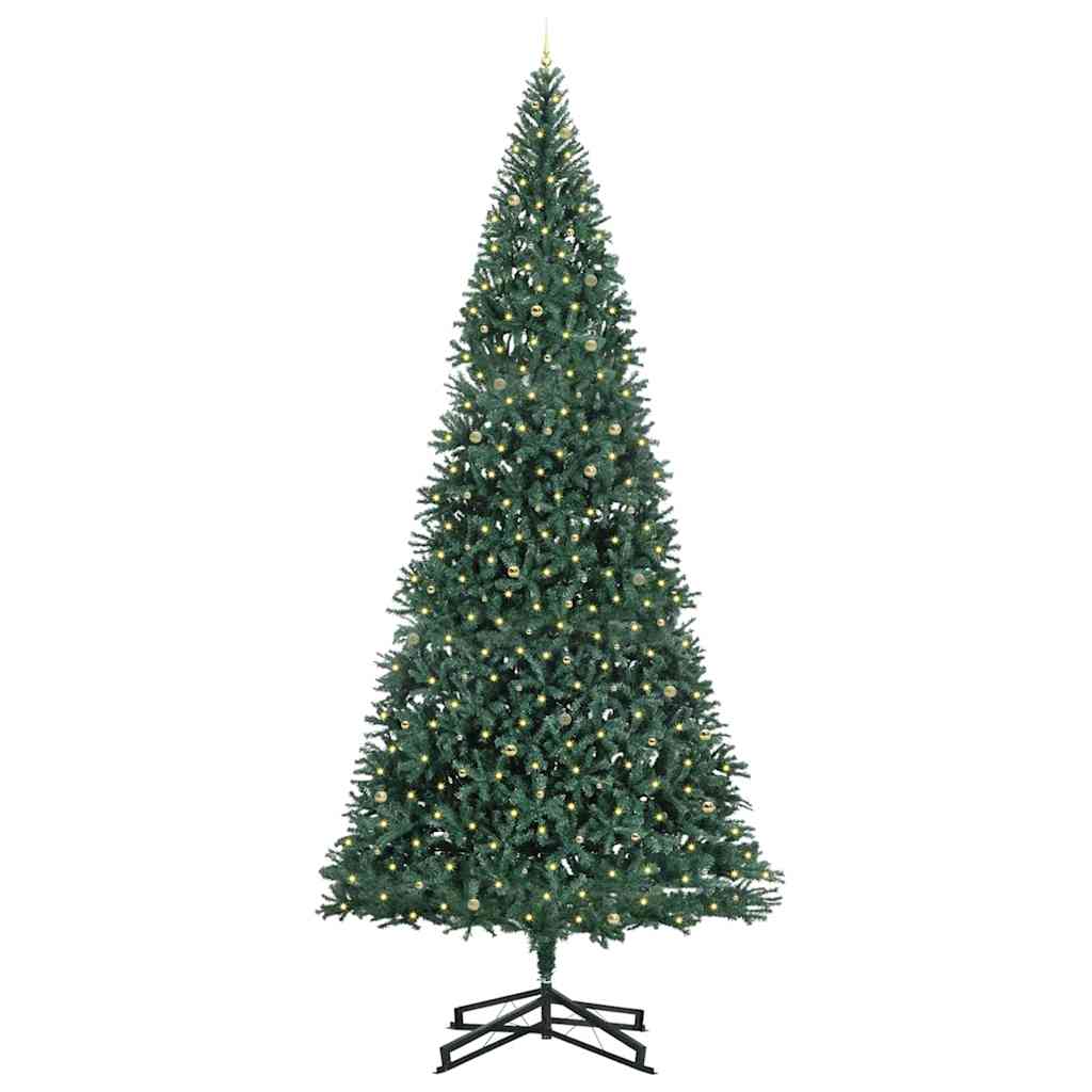 vidaXL Artificial Pre-lit Christmas Tree with Ball Set Green 500 cm 3
