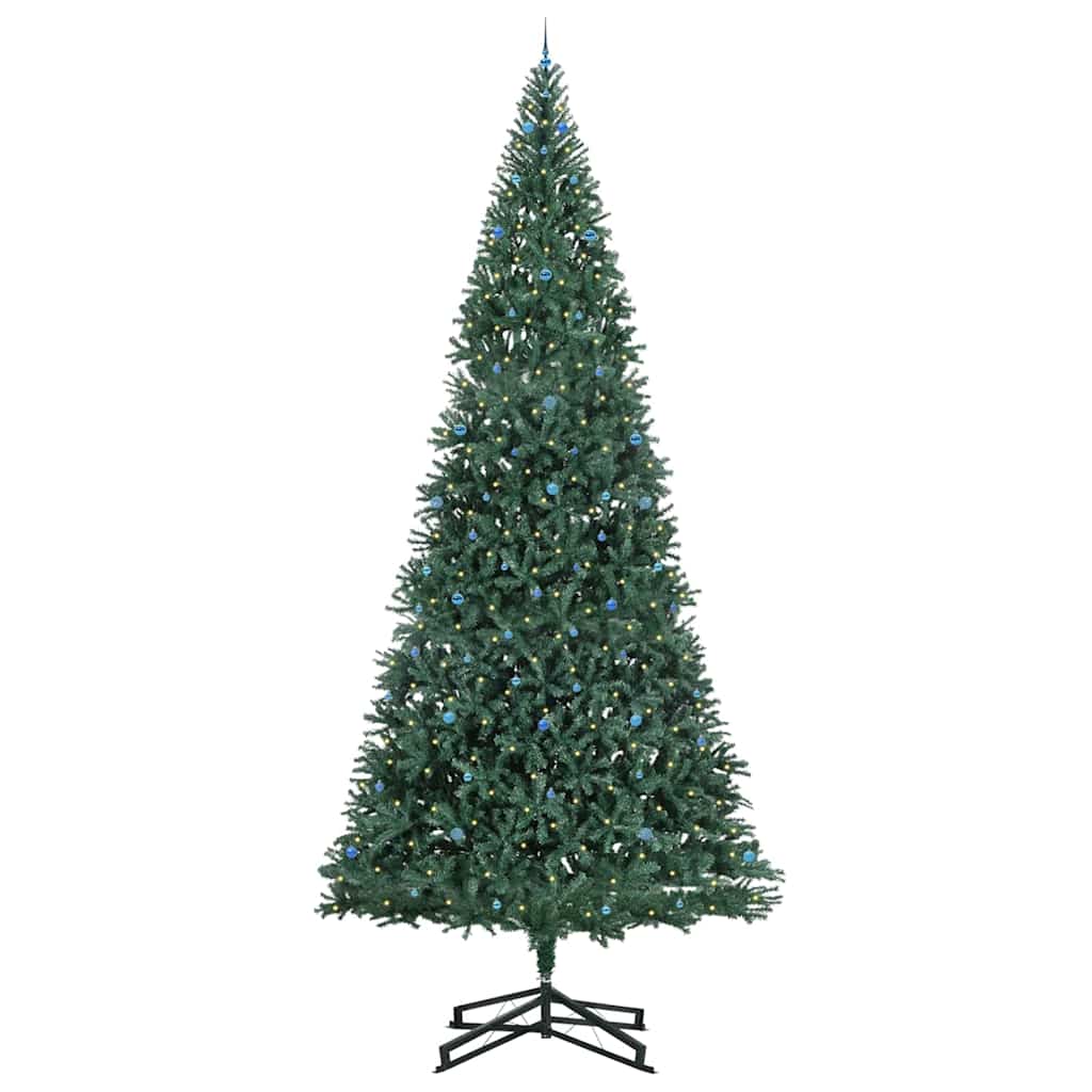 Artificial Pre-lit Christmas Tree with Ball Set Green 500 cm with leds &blue balls