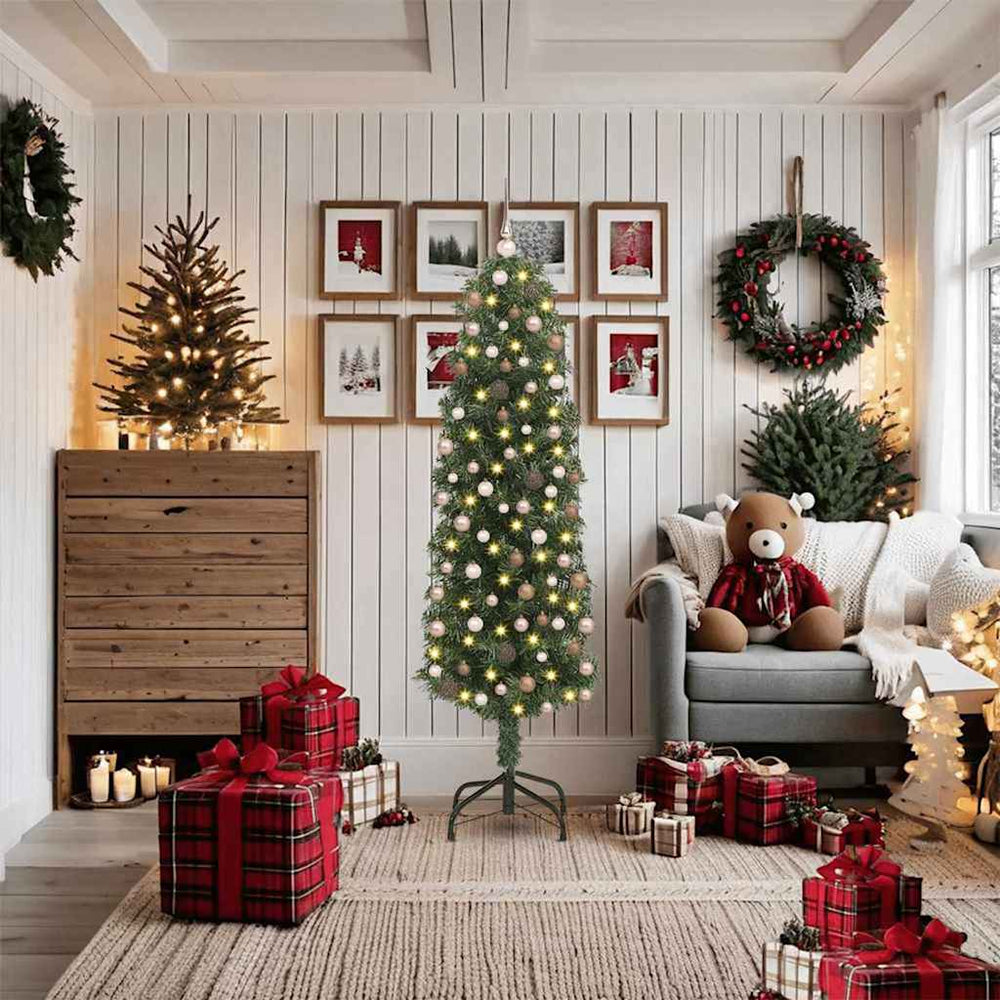 vidaXL Artificial Christmas Tree with 300 LEDs with Stand Green 180 cm