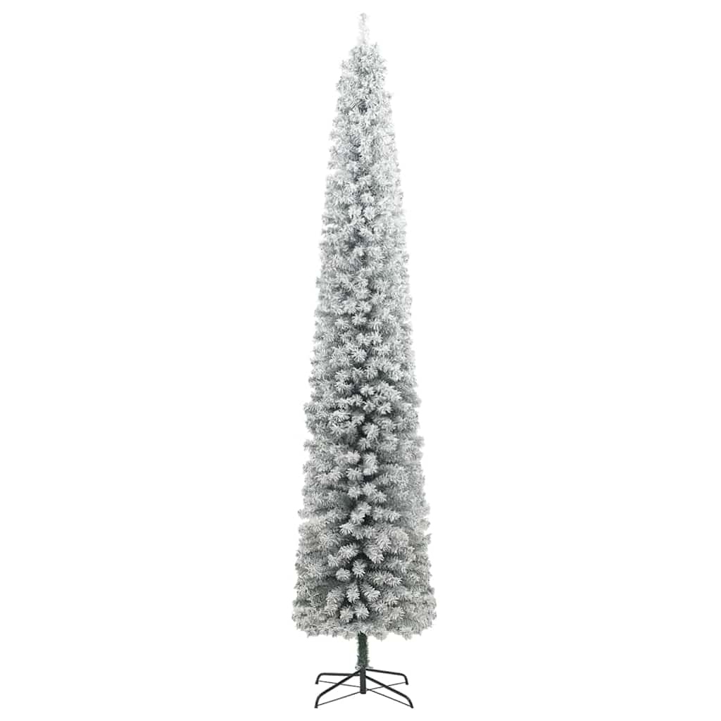 Artificial Christmas Tree Green Green and White 270 cm with 300 LEDs & 120 red balls