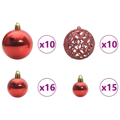 Artificial Christmas Tree Green Green and White 270 cm with 300 LEDs & 120 red balls