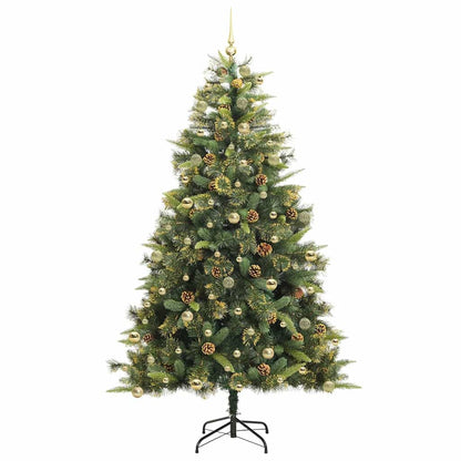 vidaXL Artificial Hinged Christmas Tree with Cones Green 240 cm 4