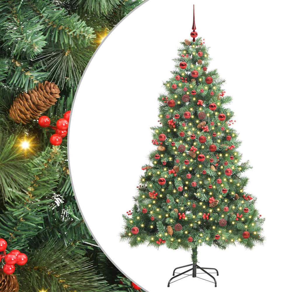 vidaXL Artificial Christmas Tree 300 LEDs Warm White PVC and Metal