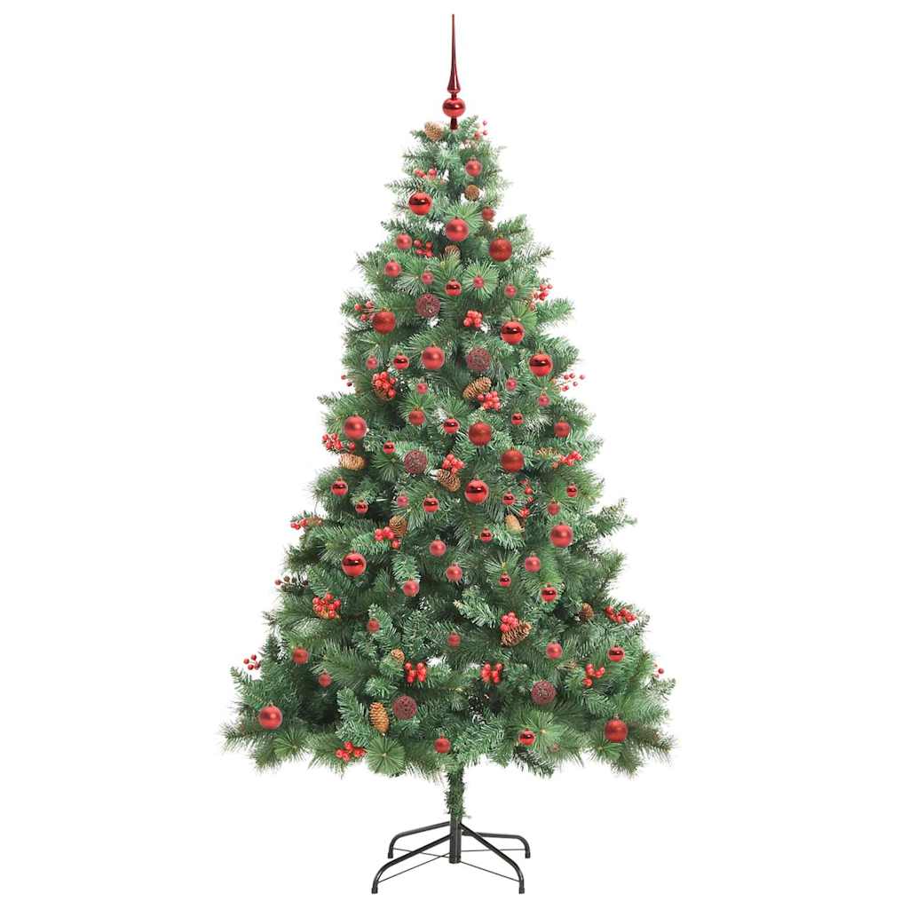 vidaXL Artificial Christmas Tree 300 LEDs Warm White PVC and Metal 3
