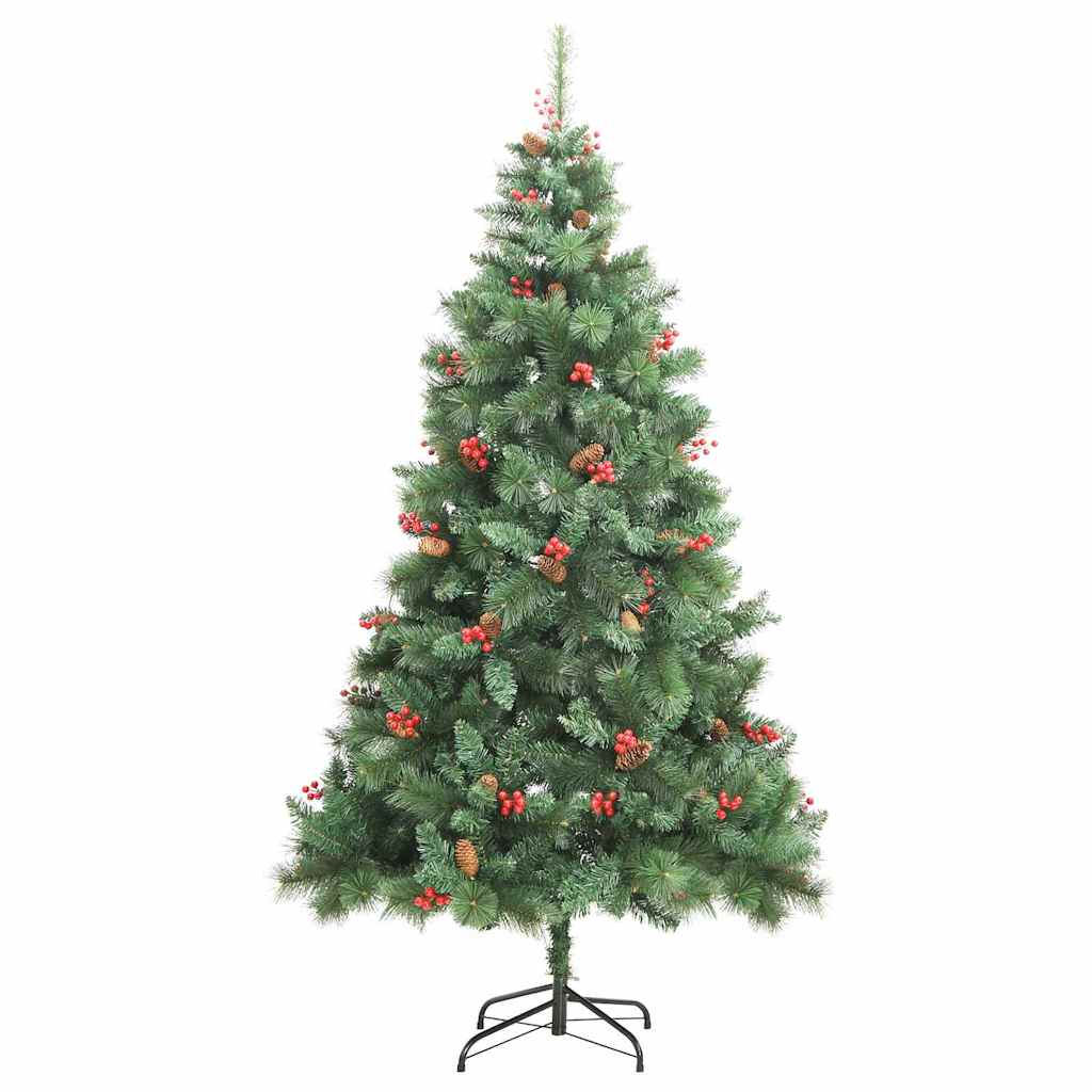 vidaXL Artificial Christmas Tree 300 LEDs Warm White PVC and Metal 4