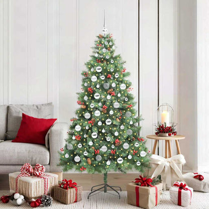 vidaXL Artificial Christmas Tree 300 LEDs Warm White PVC and Metal 1