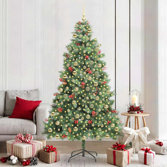 vidaXL Artificial Christmas Tree 300 LEDs Warm White PVC and Metal 1