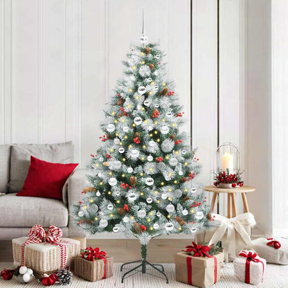 vidaXL Artificial Christmas Tree Green and white 180 cm 1