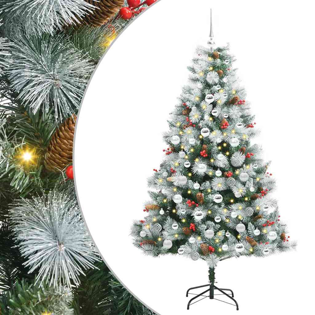vidaXL Artificial Christmas Tree Green and white 180 cm 2