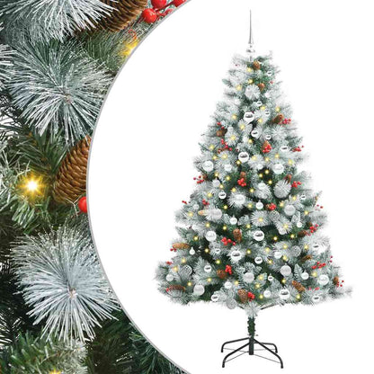 vidaXL Artificial Christmas Tree Green and white 180 cm 2