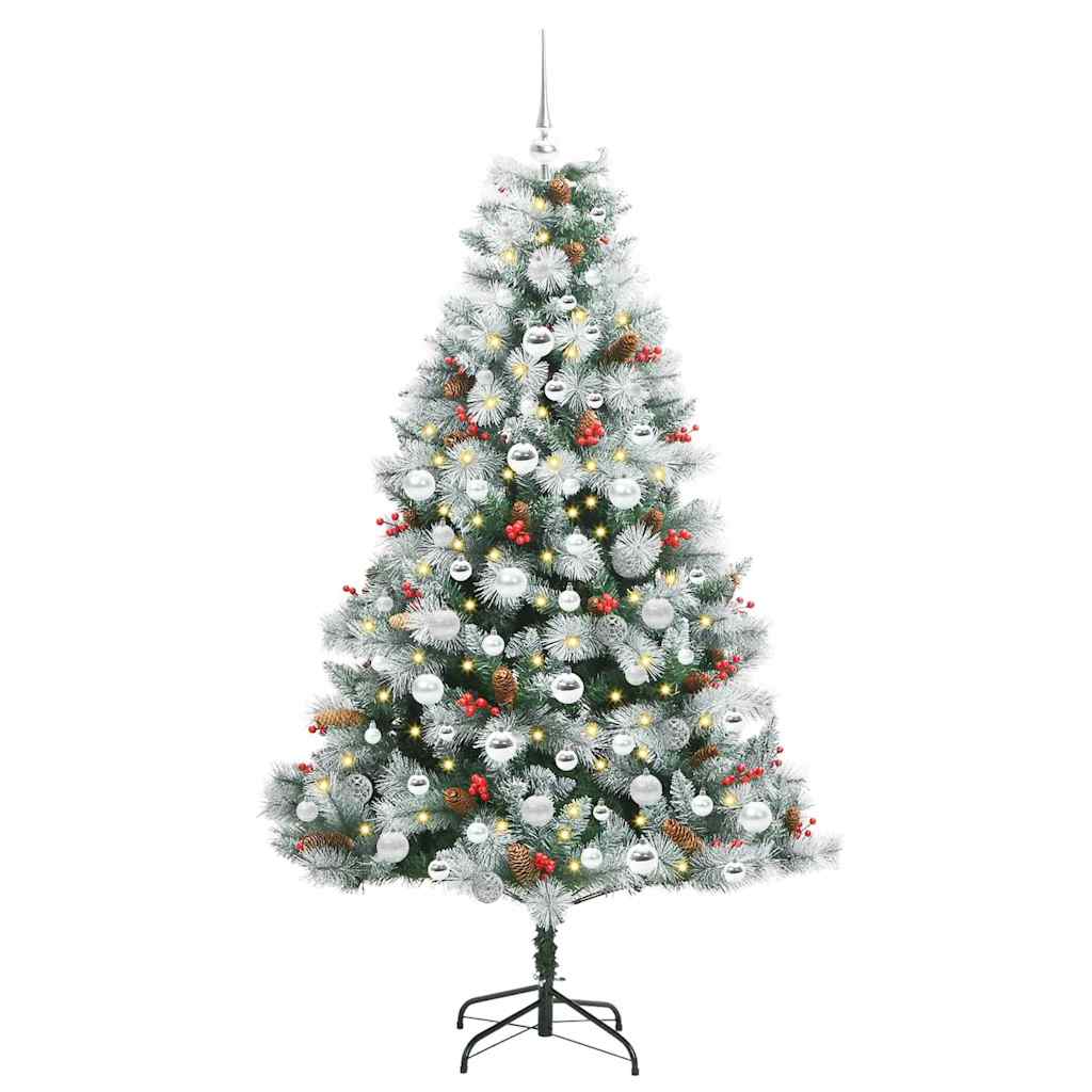vidaXL Artificial Christmas Tree Green and white 180 cm 3