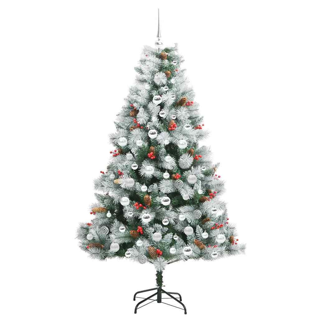 vidaXL Artificial Christmas Tree Green and white 180 cm 4