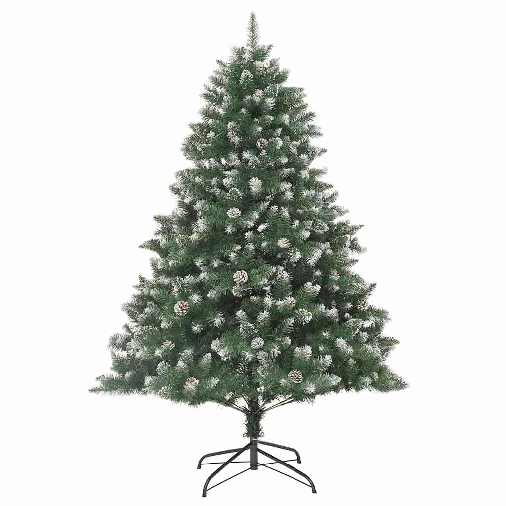 Artificial Christmas Tree Green 180 cm with LEDs&white/grey balls
