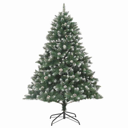 Artificial Christmas Tree Green 180 cm with LEDs&white/grey balls
