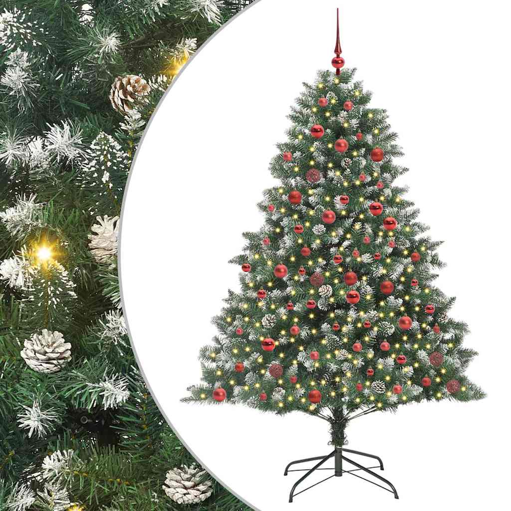 Artificial Christmas Tree Green 180 cm with LEDs&red balls