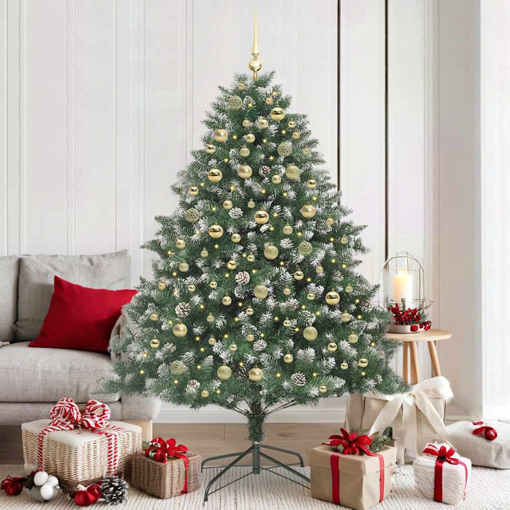 Artificial Christmas Tree Green 180 cm with LEDs&gold balls