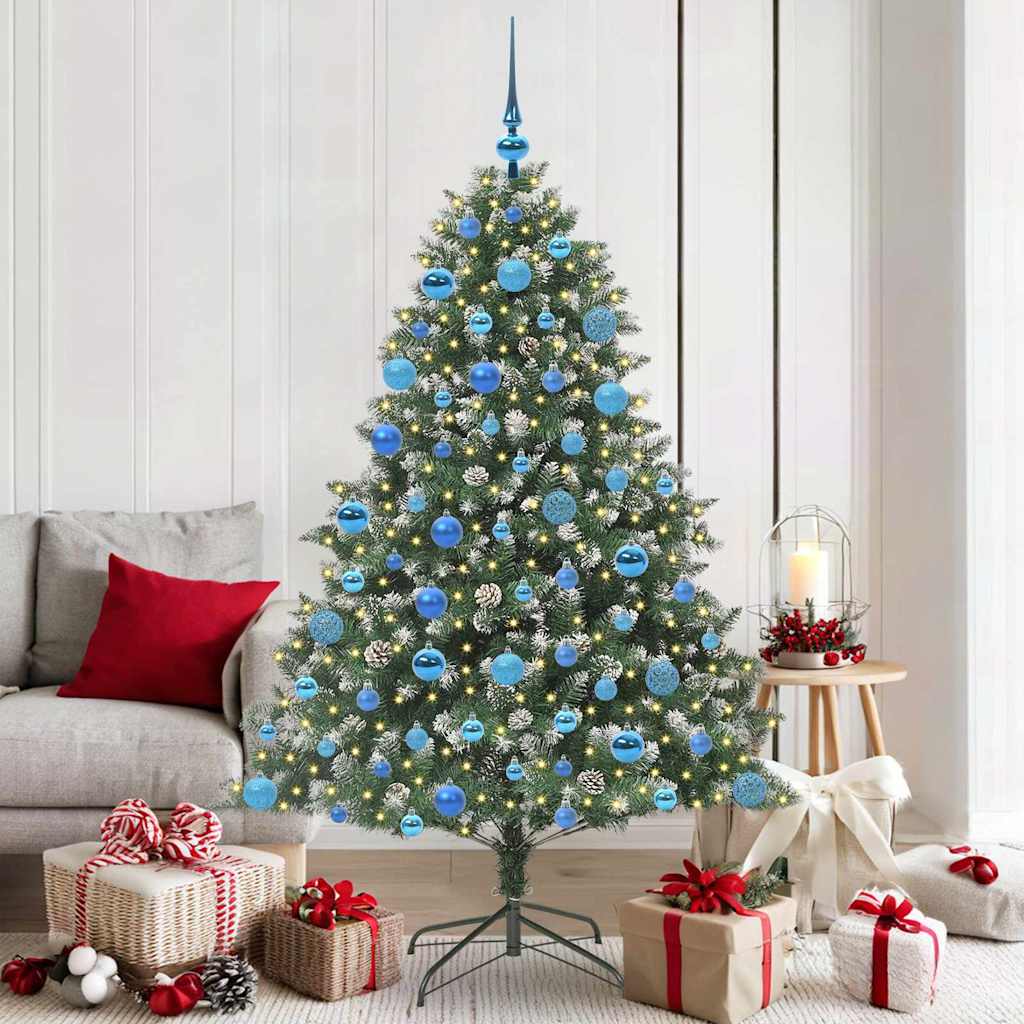 Artificial Christmas Tree Green 180 cm with LEDs&blue balls
