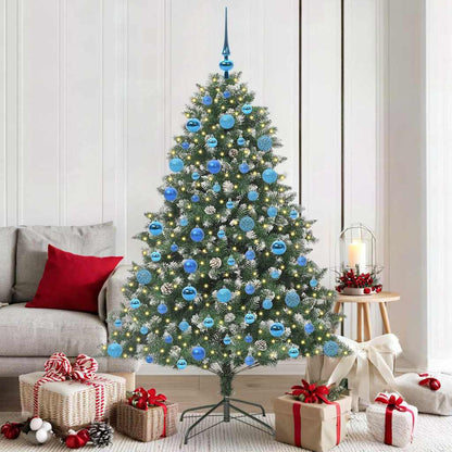Artificial Christmas Tree Green 180 cm with LEDs&blue balls