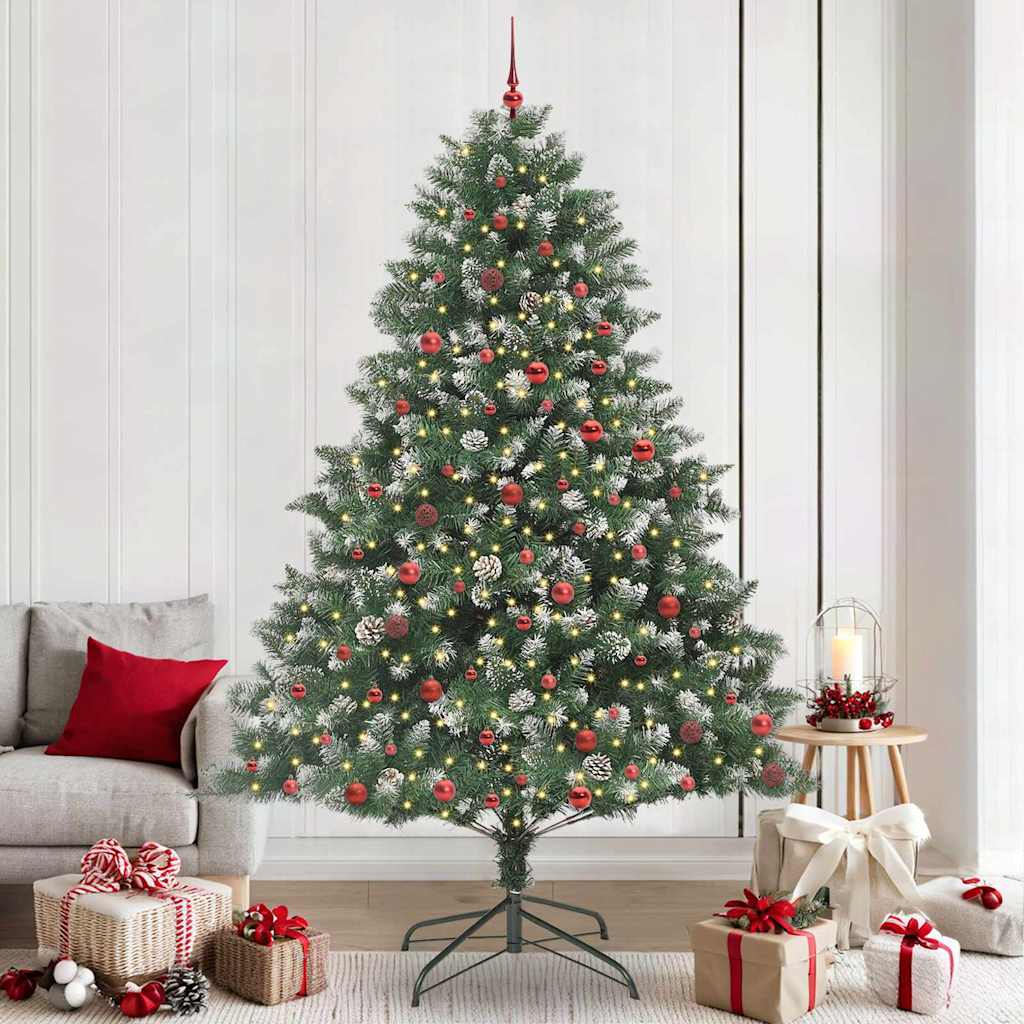 Artificial Christmas Tree Green 240 cm with LEDs&red balls